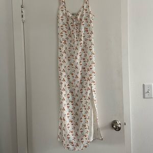 Abercrombie & Fitch Floral White Midi Dress